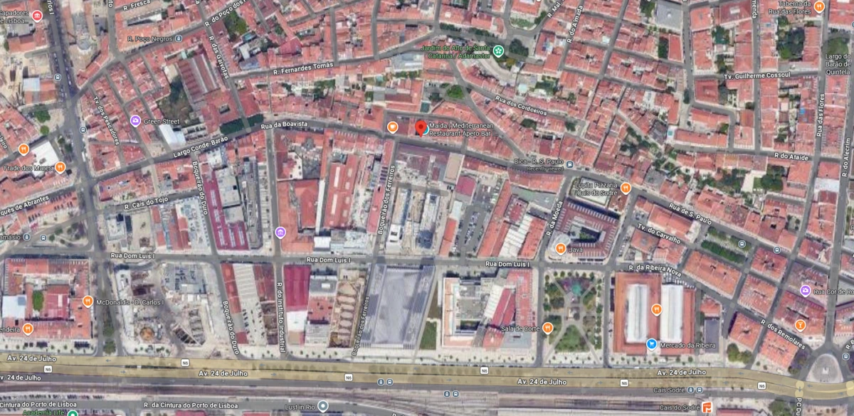 Map — Rua da Boavista 66, Cais do Sodré, Lisbon